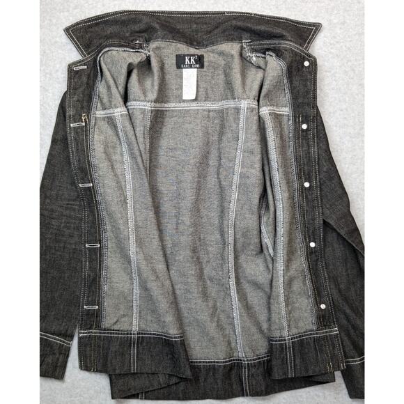 Karl Kani VINTAGE Womens MED Black Denim Cotton Jacket Hip Hop Street Wear USA - Picture 6 of 15